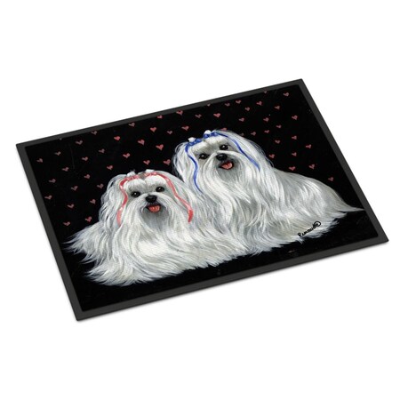 Carolines Treasures 18 x 27 in. Maltese Sweethearts Indoor or Outdoor Mat PPP3263MAT